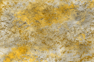 Yellow spring watercolor texture with abstract washes and brush strokes on the white paper background. Chaotic abstract organic design.