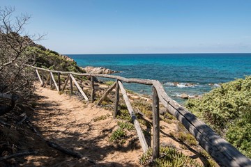 Fototapeta na wymiar Footpath on the Sea in Sardinia
