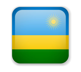 Rwanda flag bright square icon on a white background