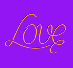 Obraz premium inscription love, typography design, 3d