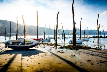 bateau marée basse bretagne