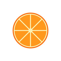 Orange slice icon fruits isolated on white backgroung