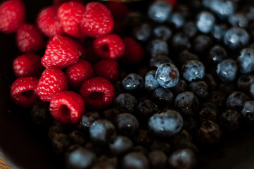 fresh blackberries and raspberries
