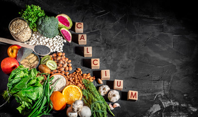Foods rich in calcium such as sardines, bean, dried figs, almonds, cottage cheese, hazelnuts,...