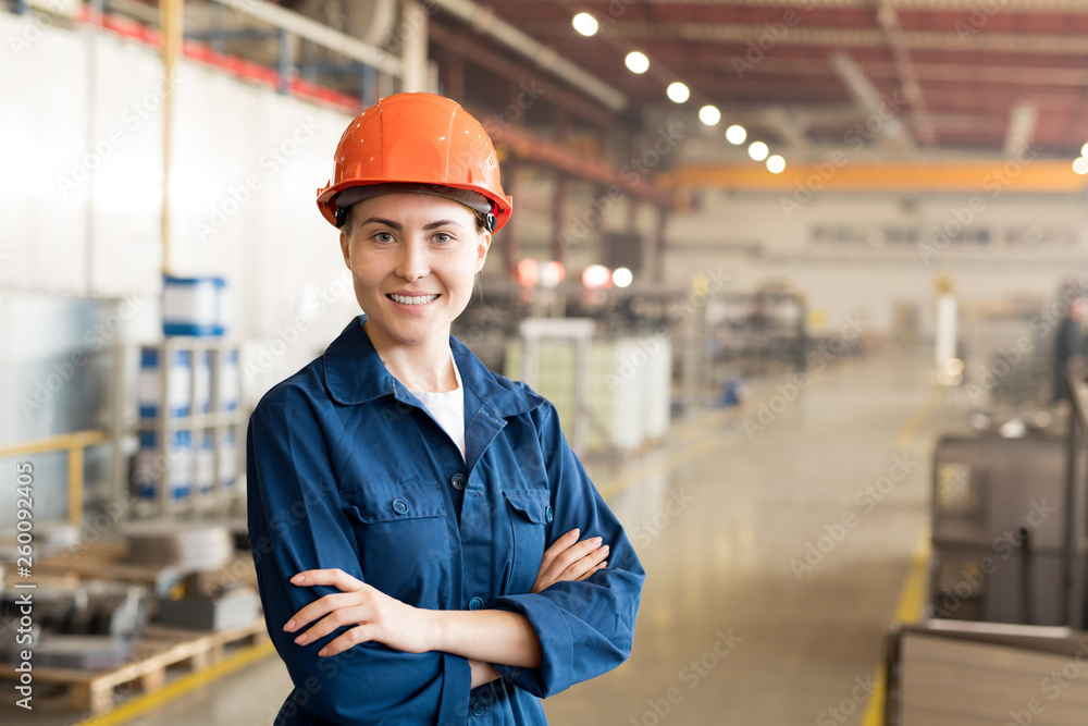 Wall mural Engineer in factory