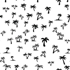 Coconut palm tree. Tropical vector Seamless pattern