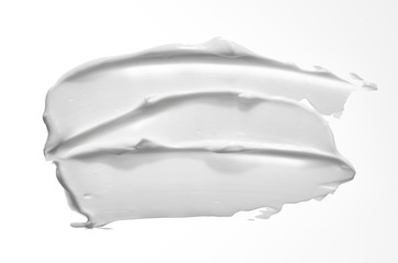 White smear of face clay or cream