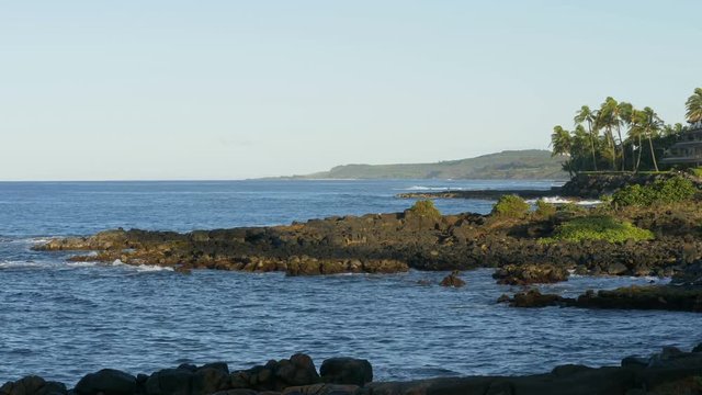 Time lapse view of the South Kauai, Hawaii, coastline during early morning.