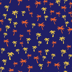 Coconut palm tree. Tropical vector Seamless pattern