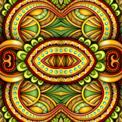 Colored Seamless Tile Pattern, Fantastic Kaleidoscope