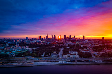 Zachód słońca nad Wisłą, Warszawa