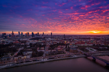 Zachód słońca nad Wisłą, Warszawa