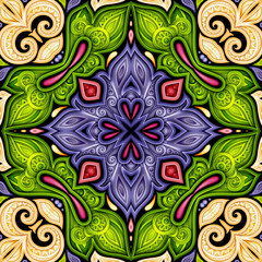 Colored Seamless Pattern with Mosaic Motif