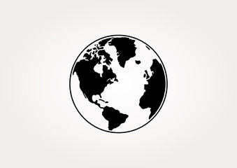 silhouette design of the globe vector