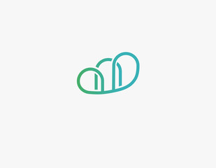 Fototapeta premium Abstract linear gradient line cloud logo icon