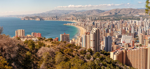 Benidorm, Costa Blanca - a coastal town and popular touristic resort in province of Alicante,...