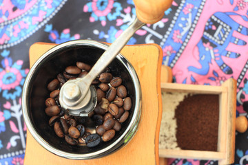 old coffee grinder for original grind. 