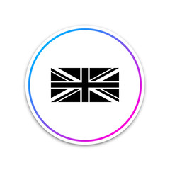Flag of Great Britain icon isolated on white background. UK flag sign. Official United Kingdom flag sign. British symbol. Circle white button. Vector Illustration