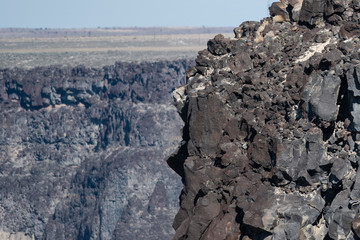 Cliffs and Rocky Ledges High on the Canyon Wall