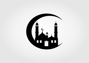 Naklejka premium Silhouette icon mosque design