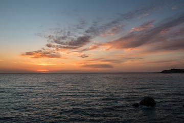 Fototapeta na wymiar Sunset on the Rena Majore Beach