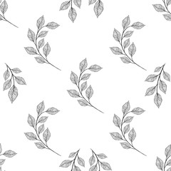 Seamless leaves pattern. Design for banner, poster, card, cover, invitation, placard brochure or header.