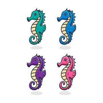 seahorses logo icon concept.
