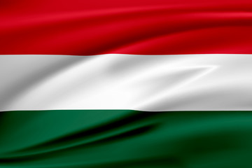 Flag Hungary.  Smooth illustration of  close-up.