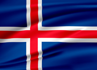 Obraz premium Flag Iceland. Smooth illustration of close-up.