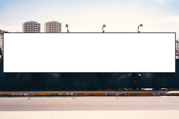Empty blank billboard in Istanbul City. Urban city setting.