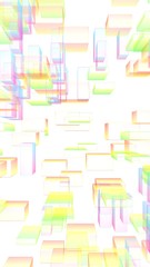 Colorful abstract digital and technology background. The pattern with repeating rectangles. 3D illustration