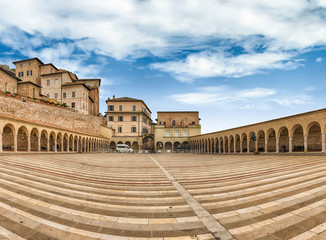 Lower plaza of the Basilica of Saint Francis, Assisi, Italy