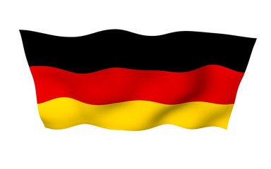 Flag of Germany. Wide format 3D illustration. State symbol of the Federal Republic of Germany. 3D rendering