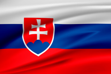 Flag Slovakia, Slovak Republic.  Smooth illustration of  close-up.