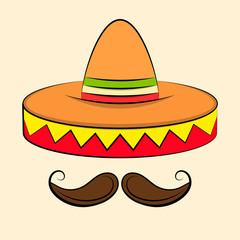 Sombrero Mexican Hat Colorful Vector Icon For Apps