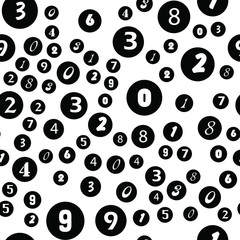 Numbers and circles education, school concept. Seamless vector EPS 10 pattern. Flat style