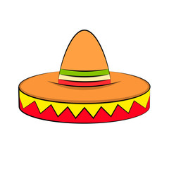 Sombrero Mexican Hat Colorful Vector Icon For Apps