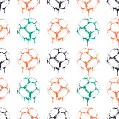 Soccer ball. Vector illustration of seamless pattern.