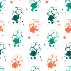 Soccer ball. Vector illustration of seamless pattern.