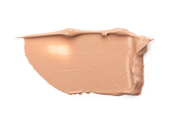 Liquid Foundation Smudge On White Background.