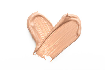 Liquid Foundation Smudge On White Background.