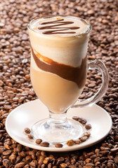 Glass cup of coffee latte - Coffea