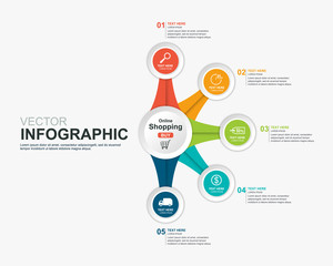 infographic Shopping Online concept template