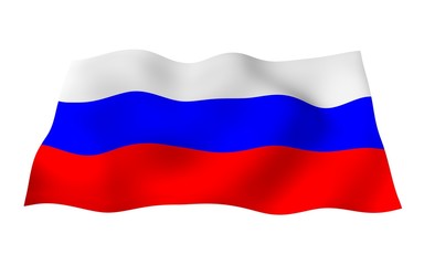 Waving flag of the Russian Federation. The National. State symbol of the Russia. 3D illustration