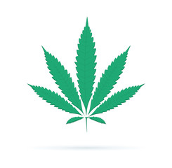 Cannabis sign icon. Vector icon. Dope ganja symbol, cannabis leaf silhouette. Medical weed legalize drug concept sign.