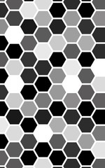 White honeycomb with a gradient color. Isometric geometry. 3D illustration