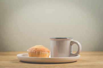 cupcakes with a cup, coffee break.