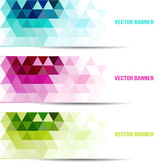 Set of abstract vector background with triangle object.