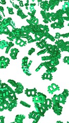 Digital currency symbol Bitcoin on a white background. Fall of bitcoin. Cryptocurrency graph on virtual screen. Business, Finance and technology concept. 3D illustration
