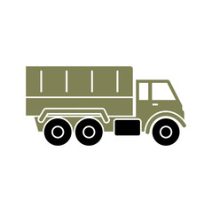 Military vehicle icon on background for graphic and web design. Simple vector sign. Internet concept symbol for website button or mobile app.